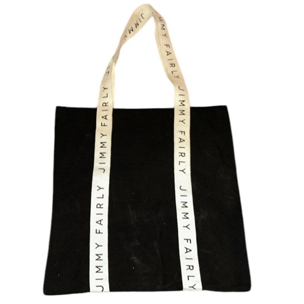 Jimmy Fairley Black Tote Bag with Logo Fabric Handles